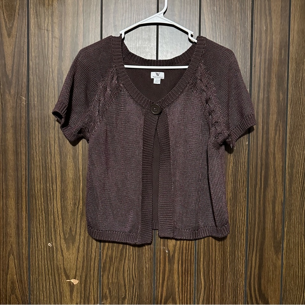 Worthington Brown Short Sleeve Sweater